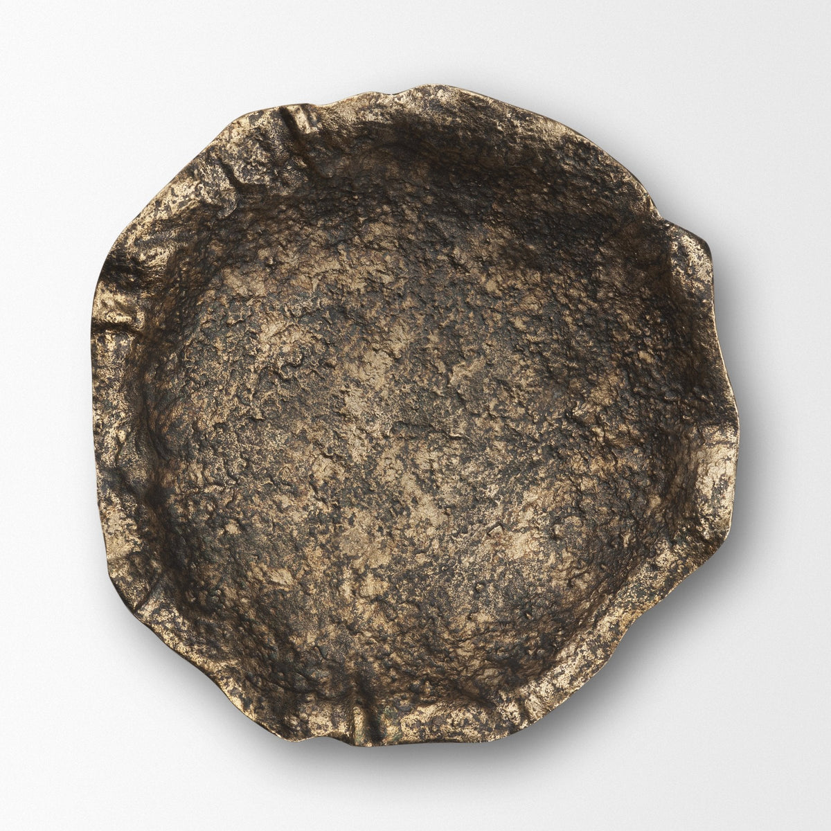Verdant Small Antiqued Brass Metal Decorative Centerpiece Bowl by Mercana at Eve Furniture