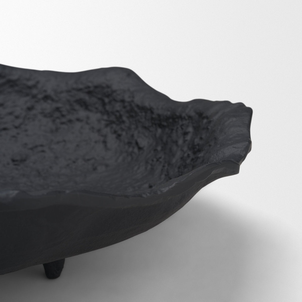 Verdant Small Matte Black Metal Decorative Centerpiece Bowl by Mercana at Eve Furniture