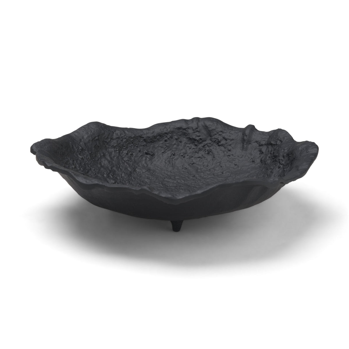 Verdant Small Matte Black Metal Decorative Centerpiece Bowl by Mercana at Eve Furniture