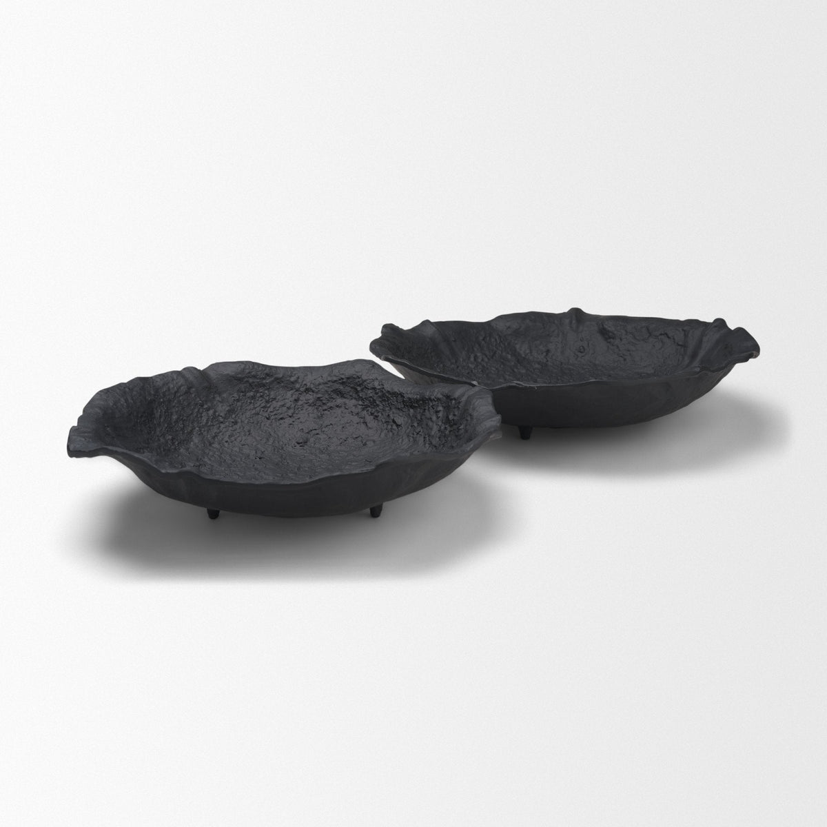 Verdant Small Matte Black Metal Decorative Centerpiece Bowl by Mercana at Eve Furniture