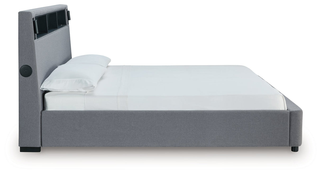 Verishaw Gray Full Upholstered Bed by Ashley at Eve Furniture