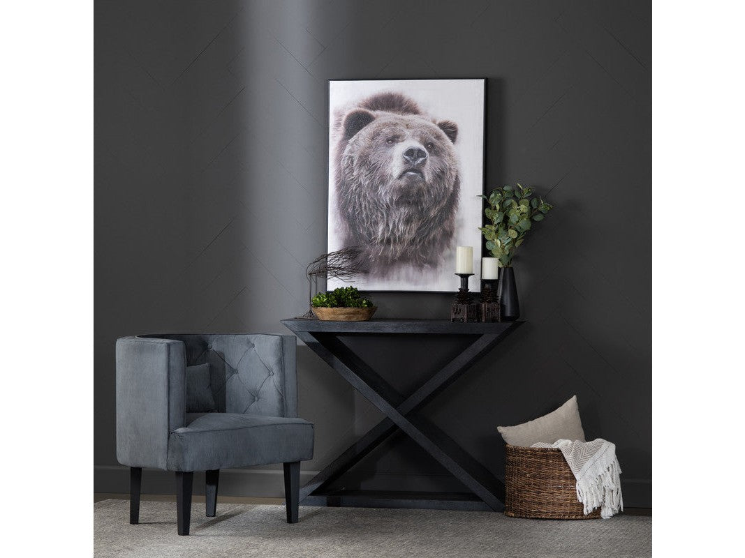 Veritas Black Console Table by Crestview at Eve Furniture