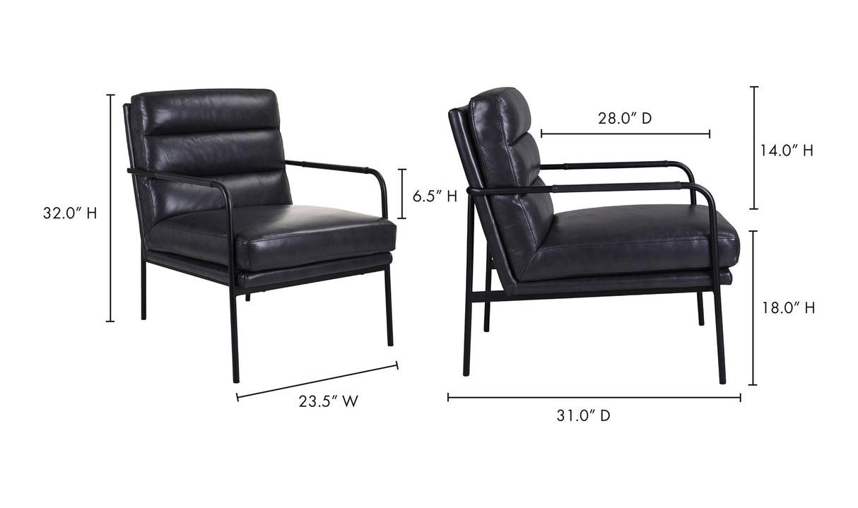 Verlaine Chair Raven Black by Moe's Home at Eve Furniture