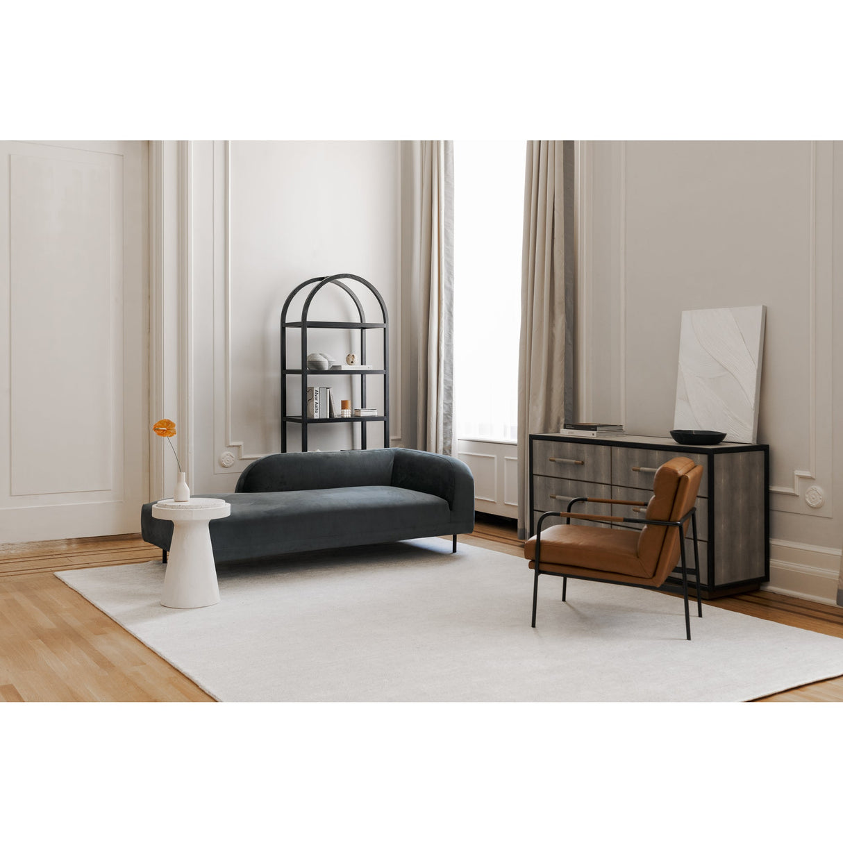 Verlaine Chestnut Brown Armchair by Moe's Home at Eve Furniture