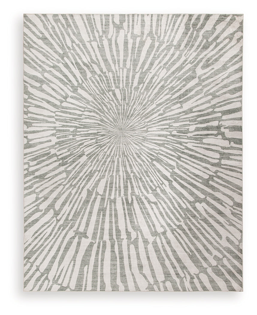 Verland Gray/White Washable Large Rug by Ashley at Eve Furniture