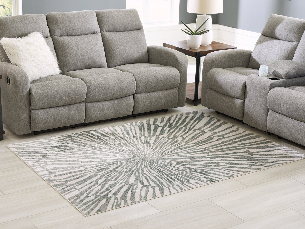 Verland Gray/White Washable Medium Rug by Ashley at Eve Furniture