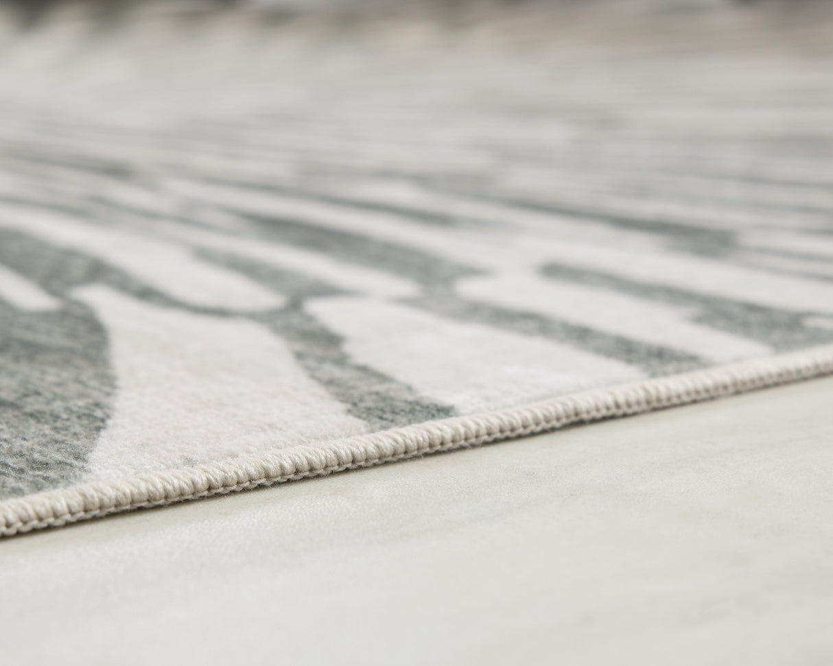 Verland Gray/White Washable Medium Rug by Ashley at Eve Furniture