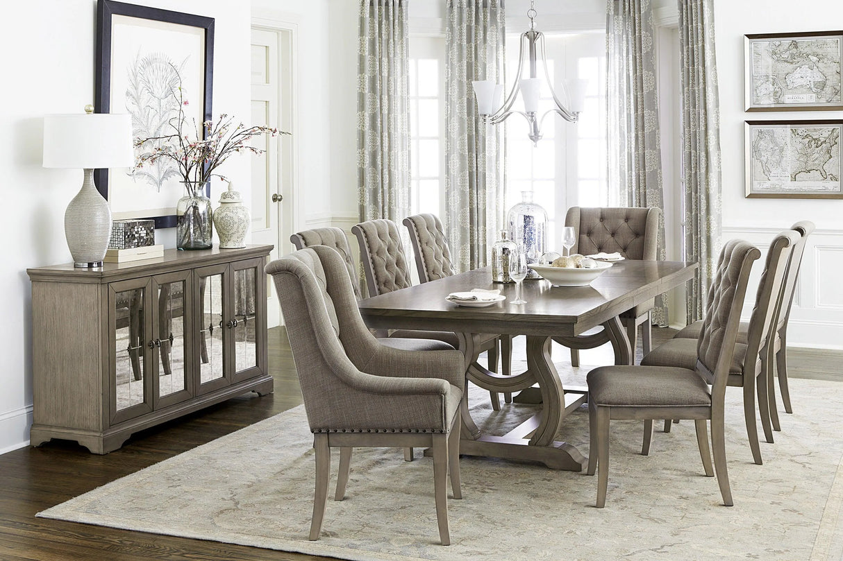 Vermillion Gray Cashmere Extendable Dining Table by Homelegance at Eve Furniture