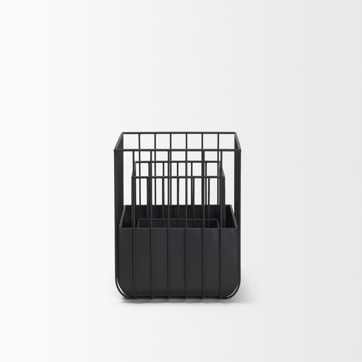 Verna Matte Black Wire Cage Metal Planters (Set of 2) by Mercana at Eve Furniture