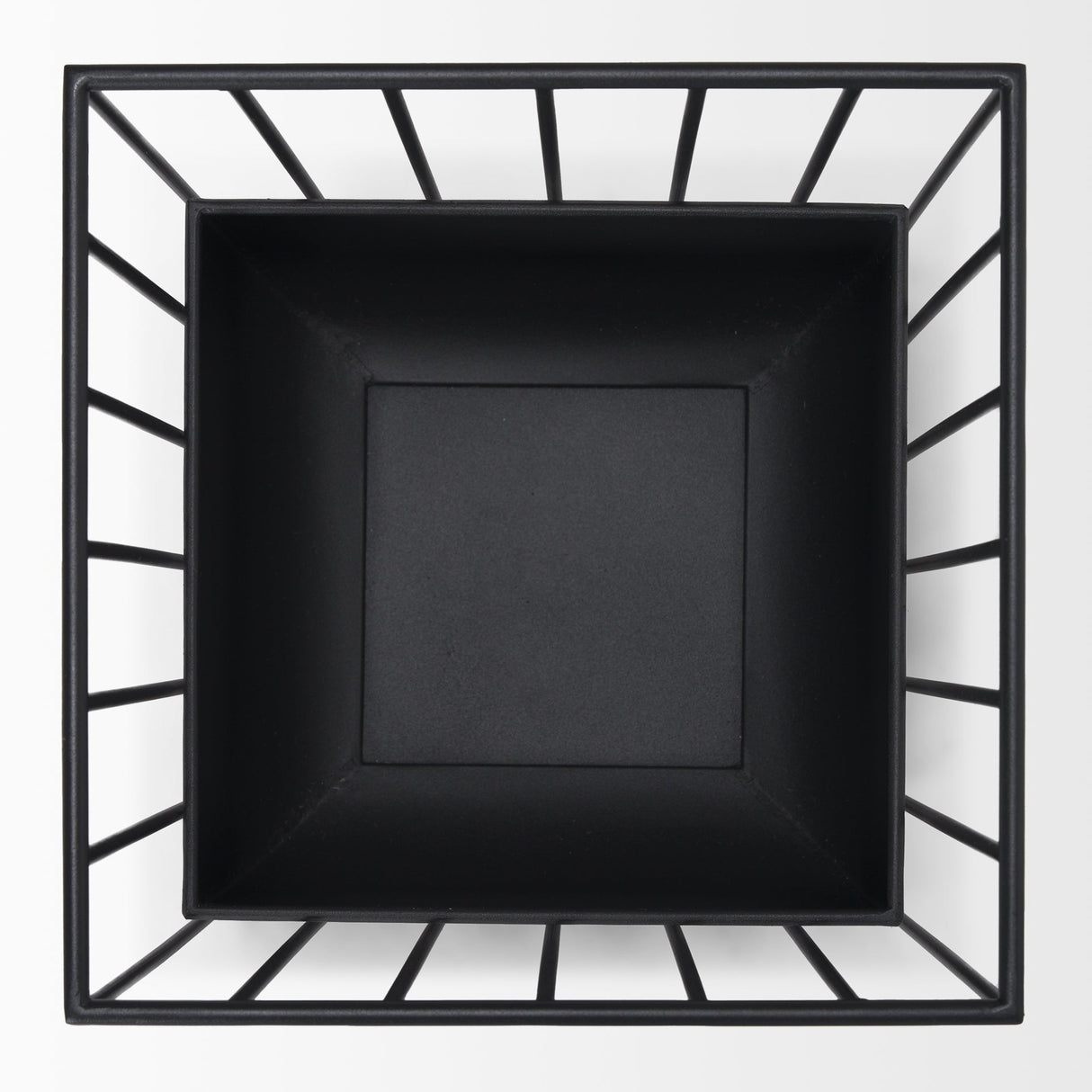 Verna Matte Black Wire Cage Metal Planters (Set of 2) by Mercana at Eve Furniture