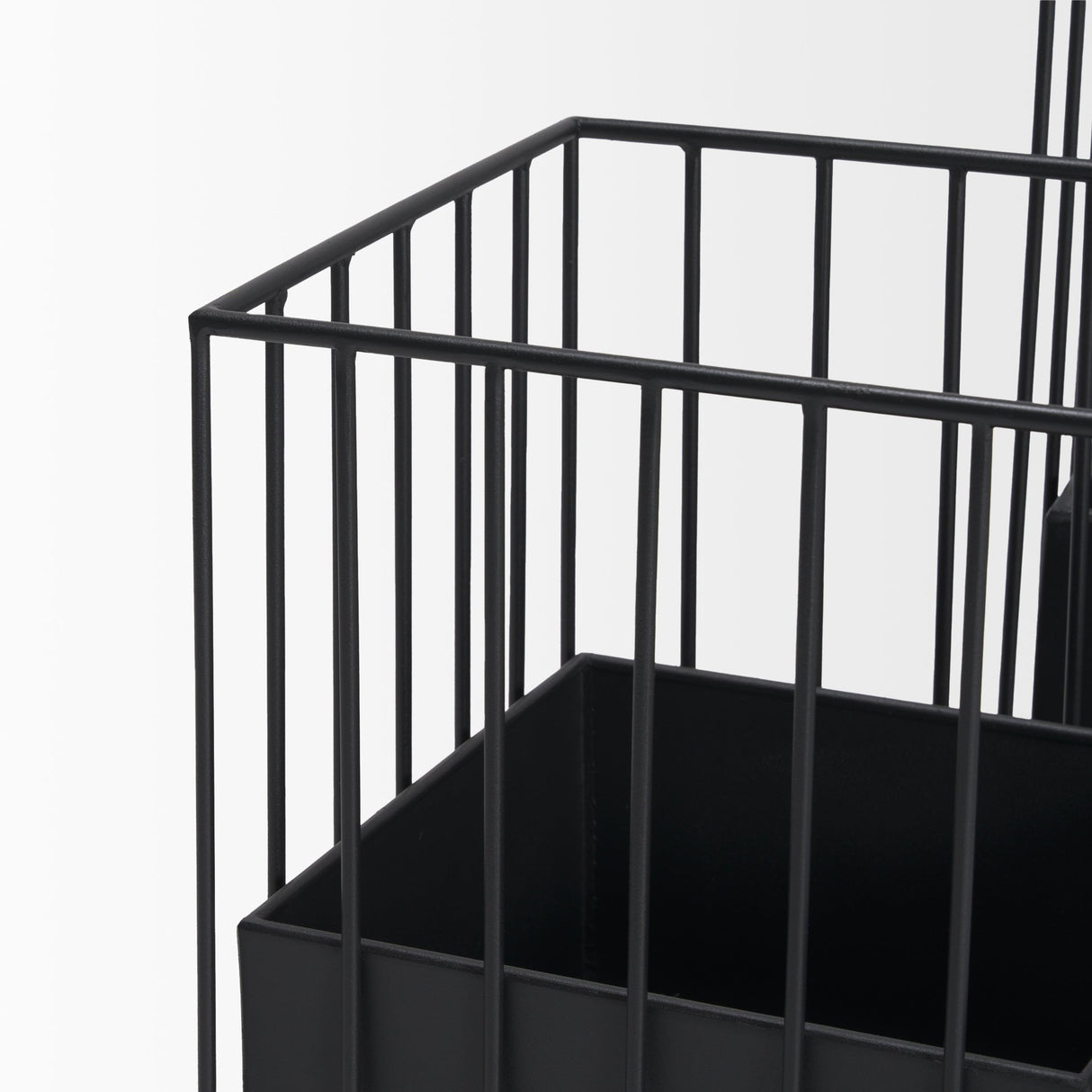 Verna Matte Black Wire Cage Metal Planters (Set of 2) by Mercana at Eve Furniture