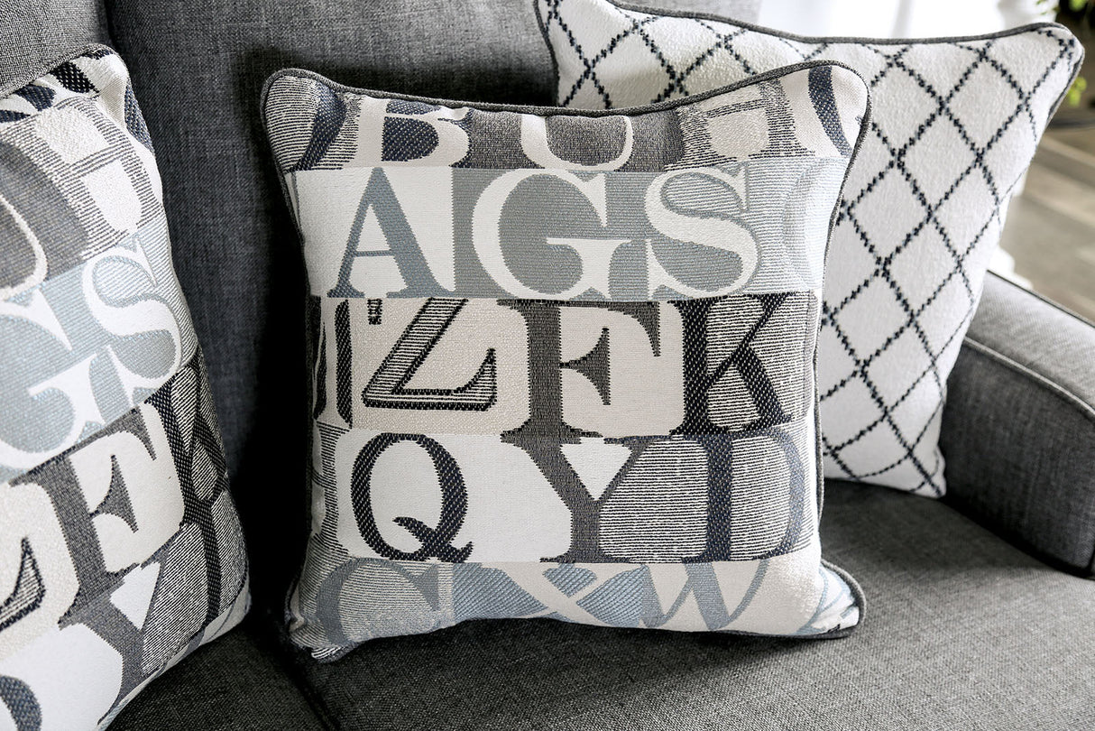 Verne Bluish Gray Sofa & Loveseat by Furniture of America at Eve Furniture