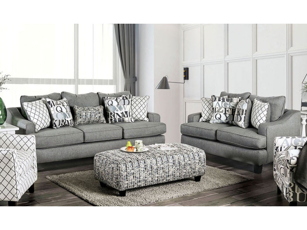 Verne Bluish Gray Sofa & Loveseat by Furniture of America at Eve Furniture