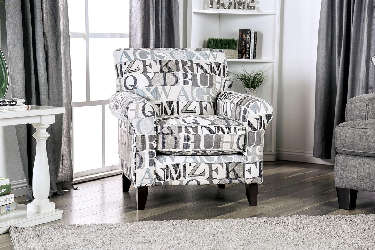 Verne Pattern Letter Chair by Furniture of America at Eve Furniture