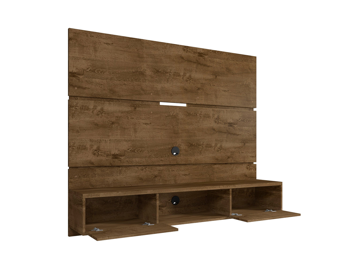 Vernon 62.99 Floating Entertainment Center in Rustic Brown by Manhattan Comfort at Eve Furniture