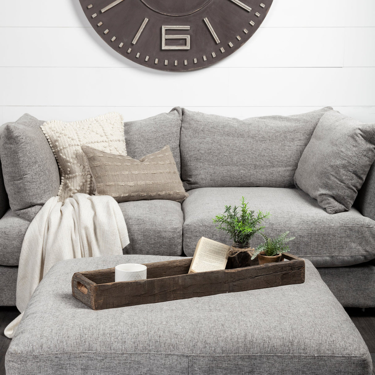 Vernon (Medium) Brown Reclaimed Wood Tray by Mercana at Eve Furniture
