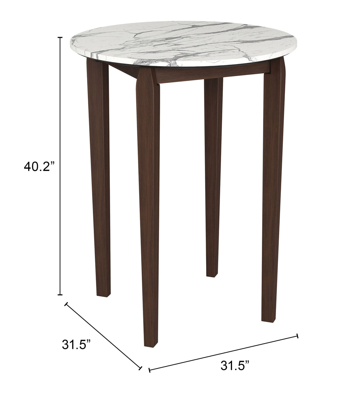 Vernon White Bar Table by Zuomod at Eve Furniture