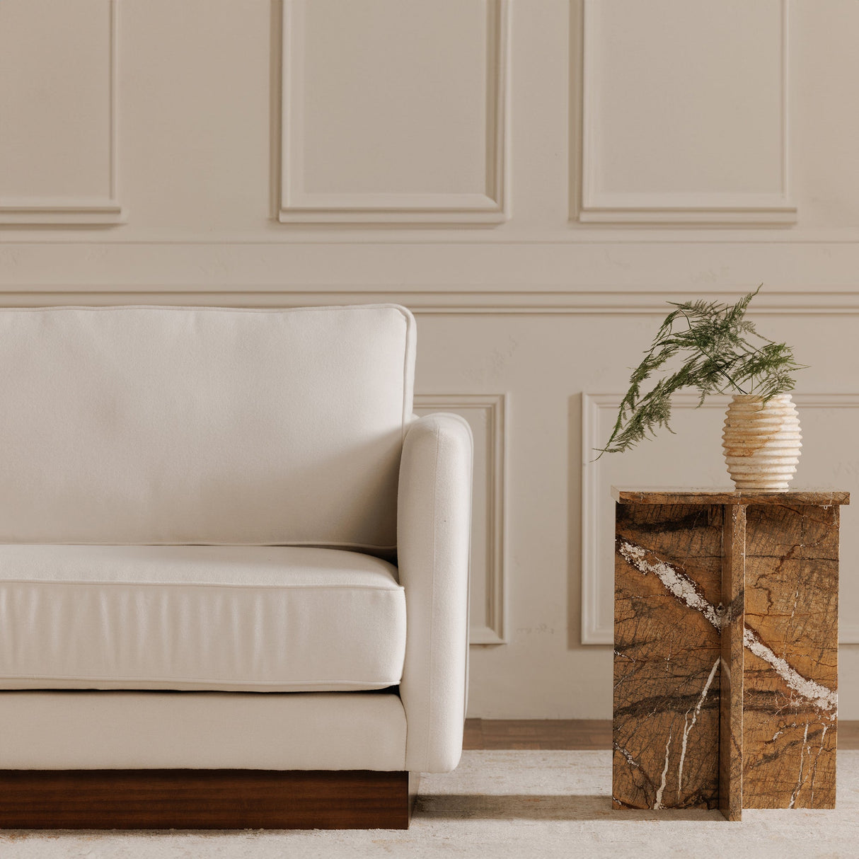 Vernon White Left Sectional by Moe's Home at Eve Furniture