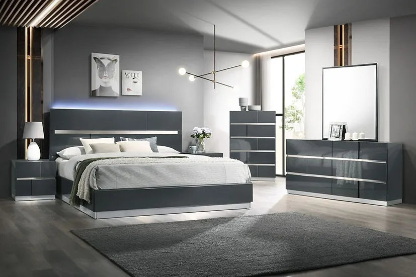 Verona Grey Platform Bedroom Set by New Era Innovations at Eve Furniture