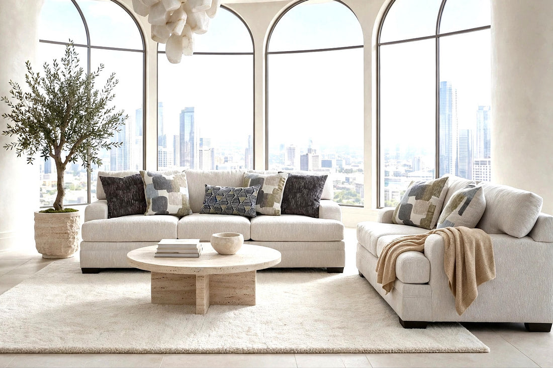 Verona Steinway Dove Sofa & Loveseat Set by Happy Homes at Eve Furniture