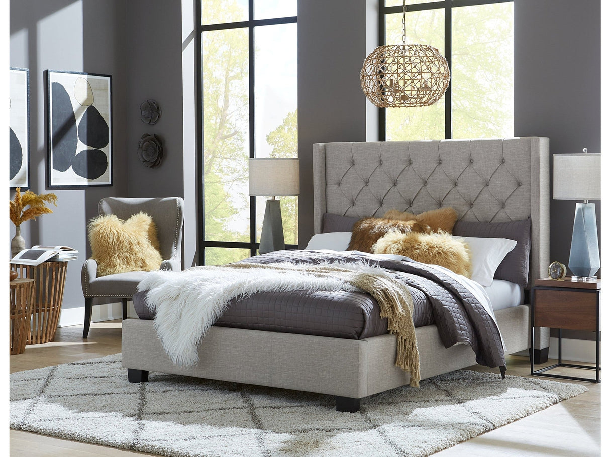 Verona Upholstered Footboard Full Storage Bed in Speckled Grey by Modus Furniture at Eve Furniture