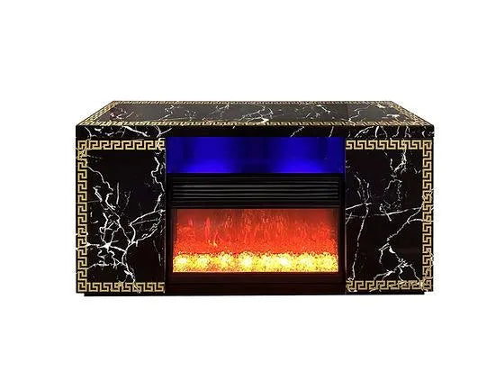 Versa Black TV Stand with Fireplace by New Era Innovations at Eve Furniture