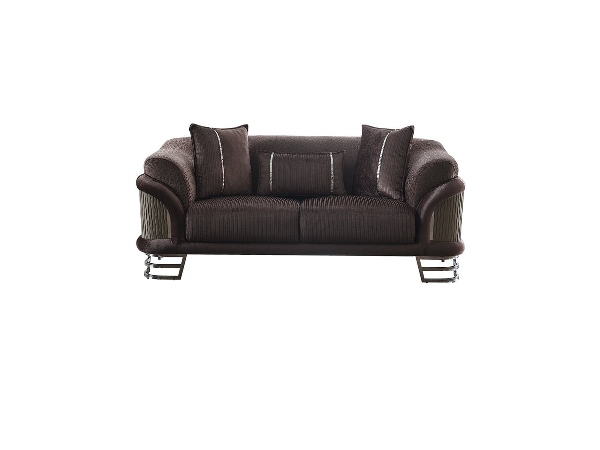 Versace 3-pieces (Sofa & Loveseat & Chair) Livingroom Set in Dark Grey by Furnia at Eve Furniture