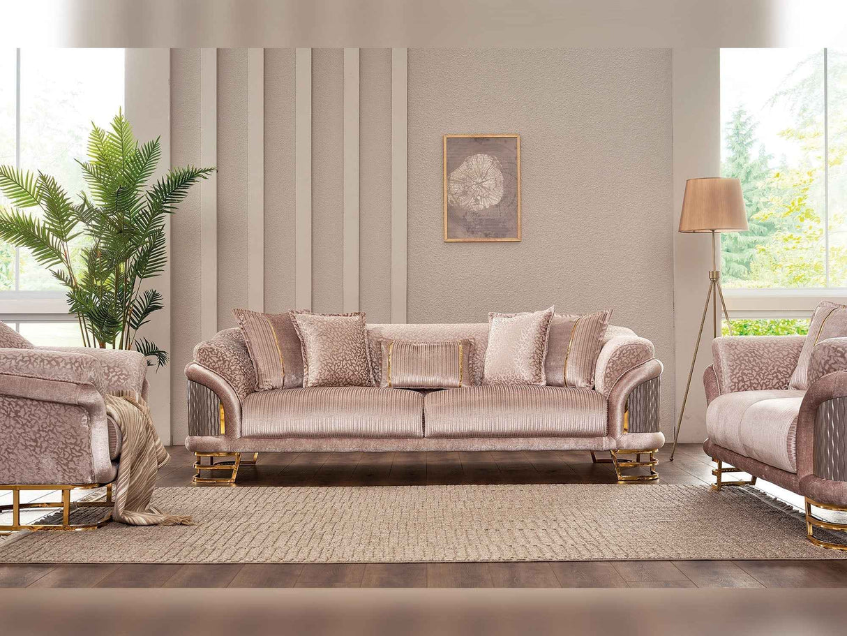 Versace Cream Stationary Sofa by Furnia at Eve Furniture