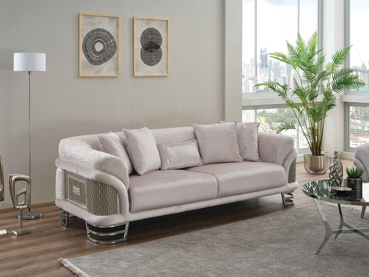 Versace Light Grey Stationary Sofa by Furnia at Eve Furniture