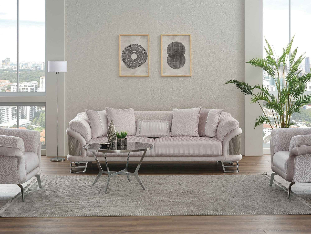 Versace Light Grey Stationary Sofa by Furnia at Eve Furniture