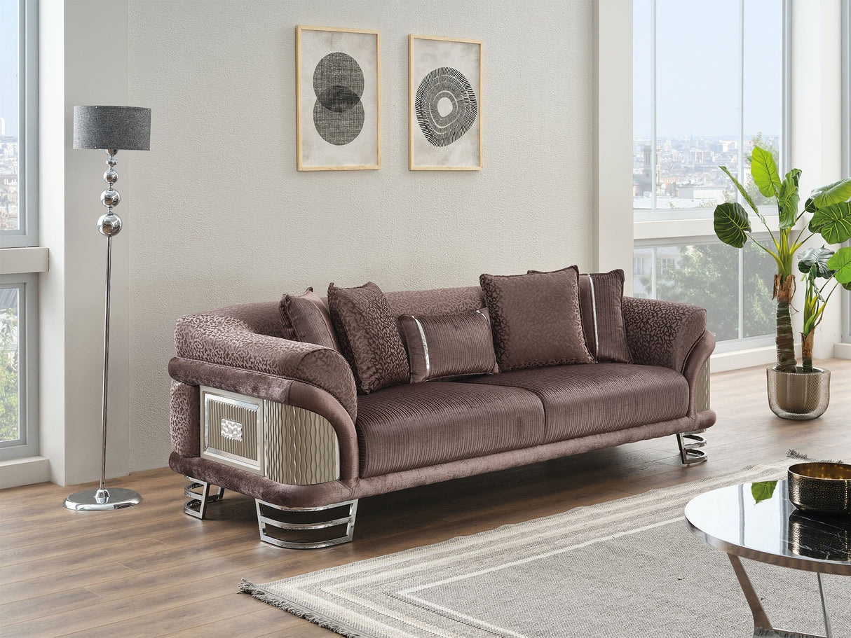 Versace Stationary Sofa Dark Grey by Furnia at Eve Furniture