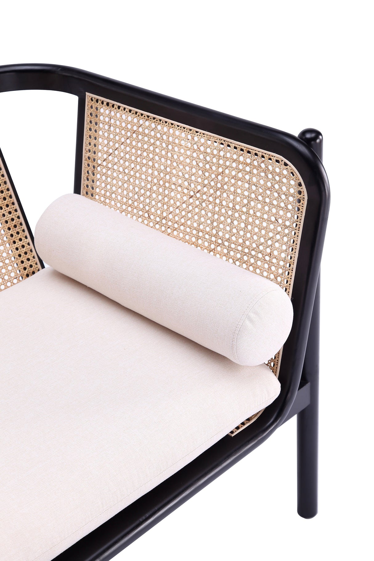 Versailles Accent Chair in Black, Natural Cane and Cream by Manhattan Comfort at Eve Furniture