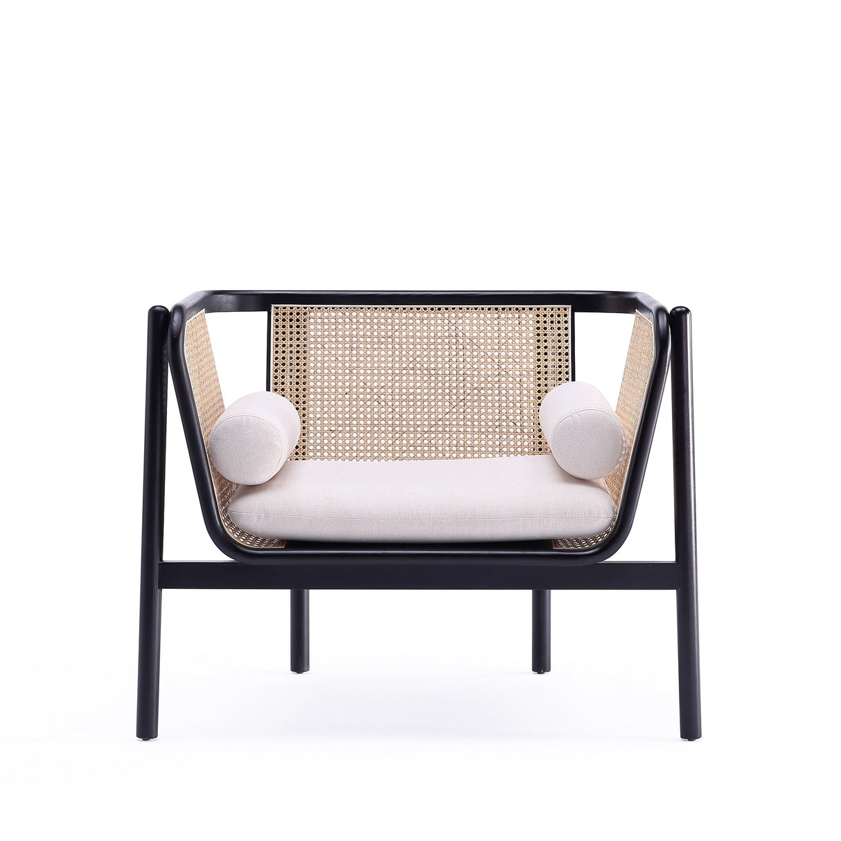 Versailles Accent Chair in Black, Natural Cane and Cream (set of 2) by Manhattan Comfort at Eve Furniture
