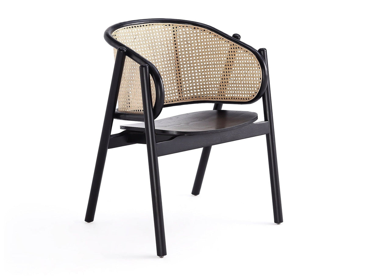 Versailles Armchair in Black and Natural Cane by Manhattan Comfort at Eve Furniture