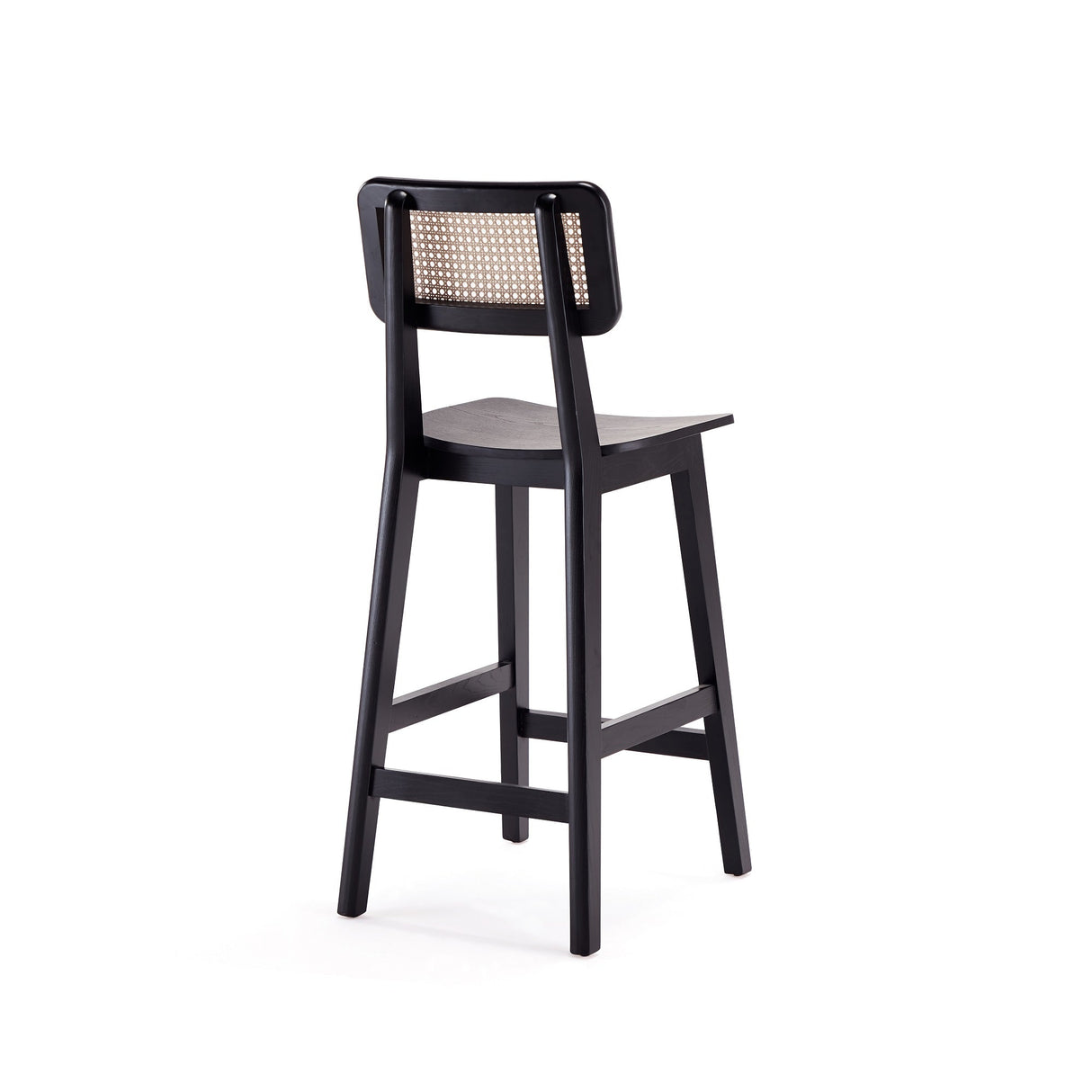 Versailles Counter Stool in Black and Natural Cane by Manhattan Comfort at Eve Furniture