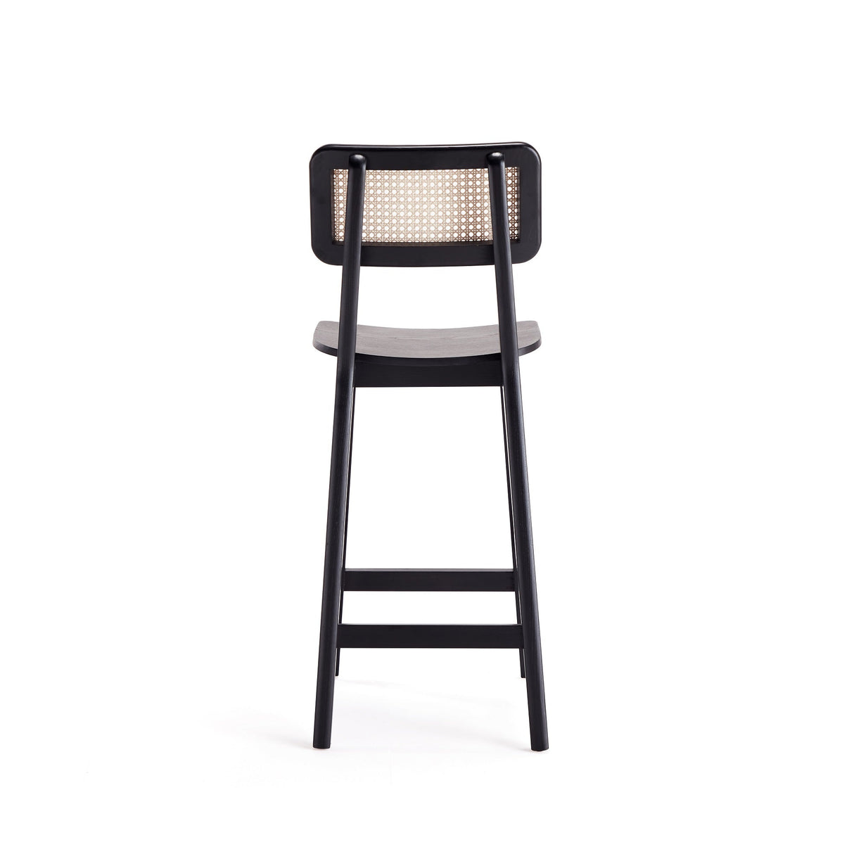 Versailles Counter Stool in Black and Natural Cane (set of 2) by Manhattan Comfort at Eve Furniture