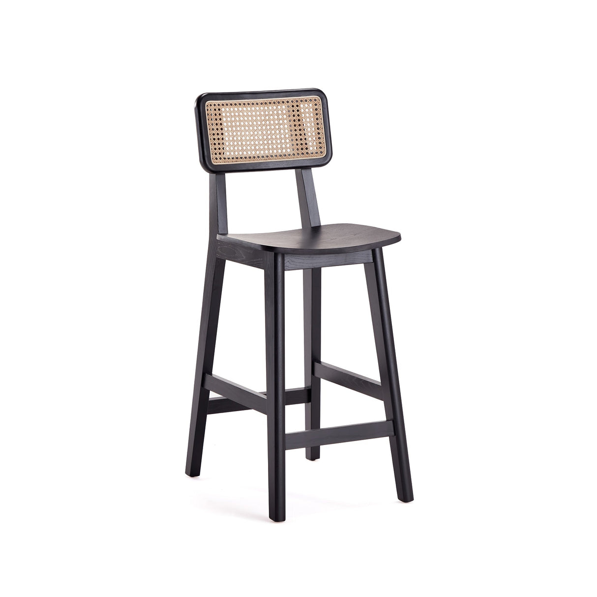 Versailles Counter Stool in Black and Natural Cane (set of 3) by Manhattan Comfort at Eve Furniture