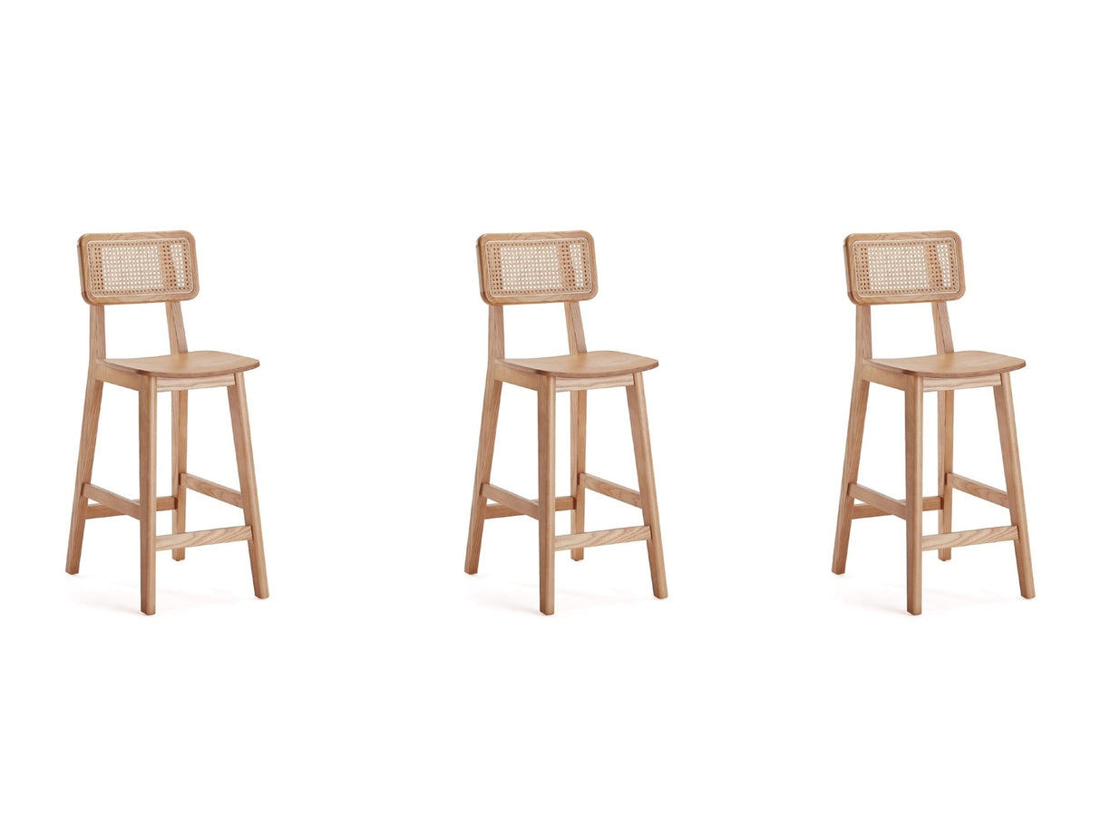 Versailles Counter Stool in Nature Cane (set of 3) by Manhattan Comfort at Eve Furniture