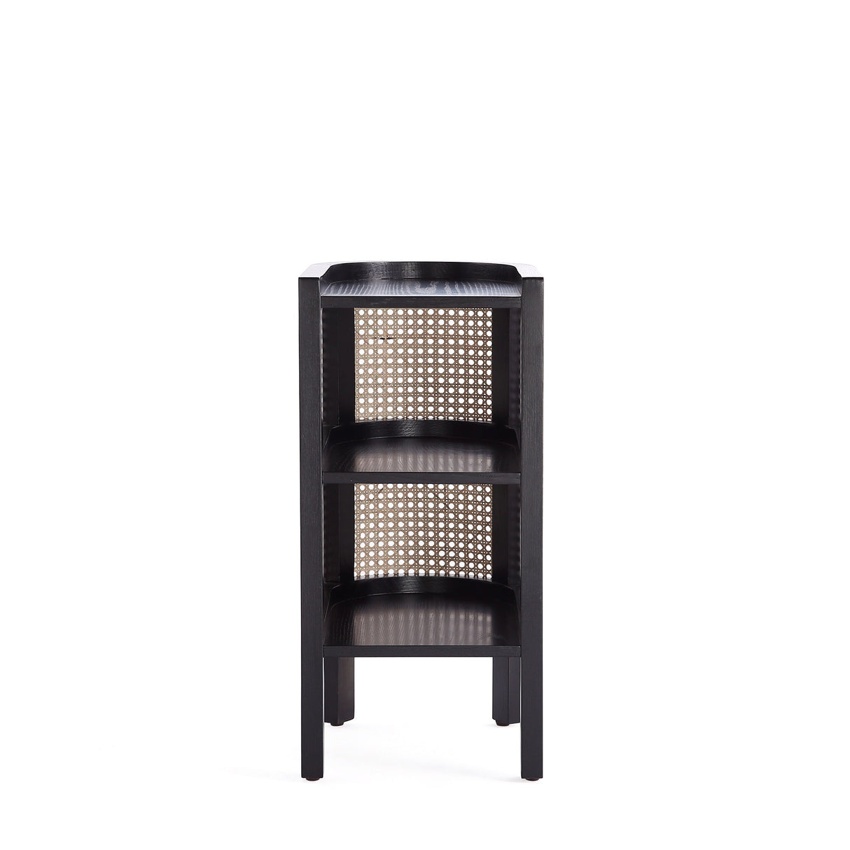 Versailles End Table in Black and Natural Cane by Manhattan Comfort at Eve Furniture