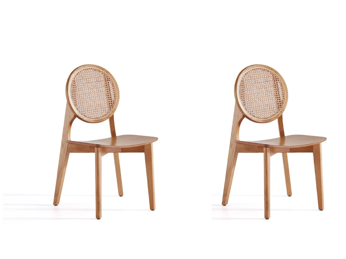 Versailles Round Dining Chair in Nature Cane (set of 2) by Manhattan Comfort at Eve Furniture