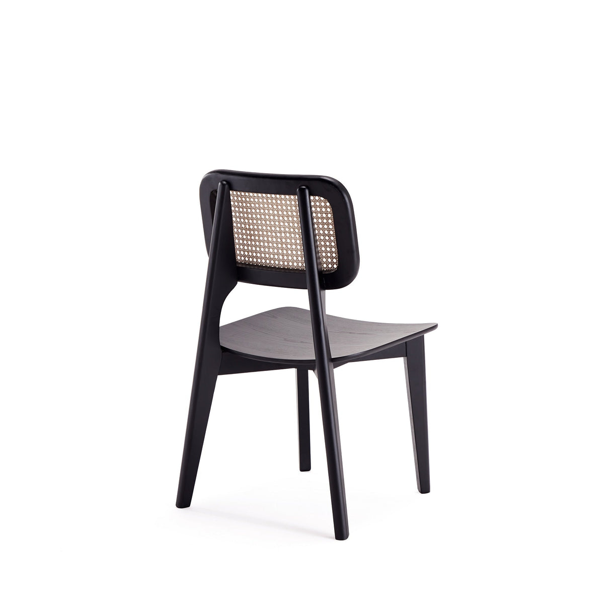 Versailles Square Dining Chair in Black and Natural Cane (set of 2) by Manhattan Comfort at Eve Furniture