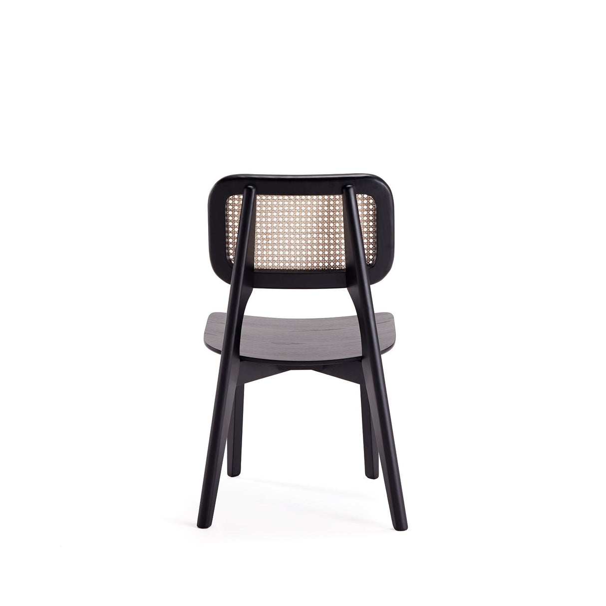 Versailles Square Dining Chair in Black and Natural Cane (set of 2) by Manhattan Comfort at Eve Furniture