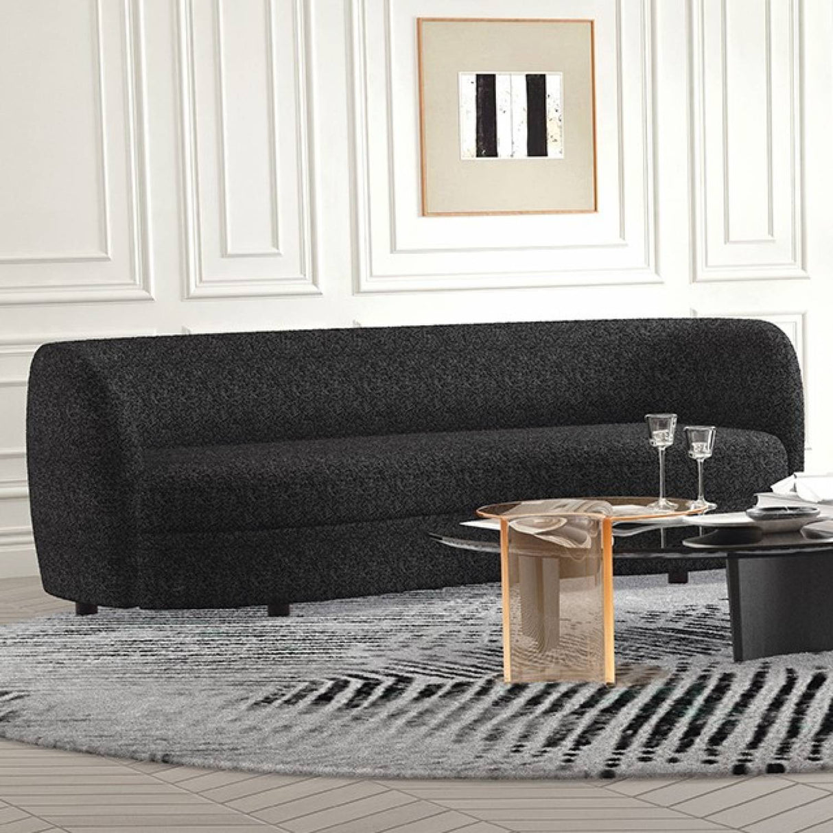 Versoix Black Sofa & Loveseat by Furniture of America at Eve Furniture