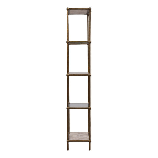 Verto Beige and Antique Brass Bookcase