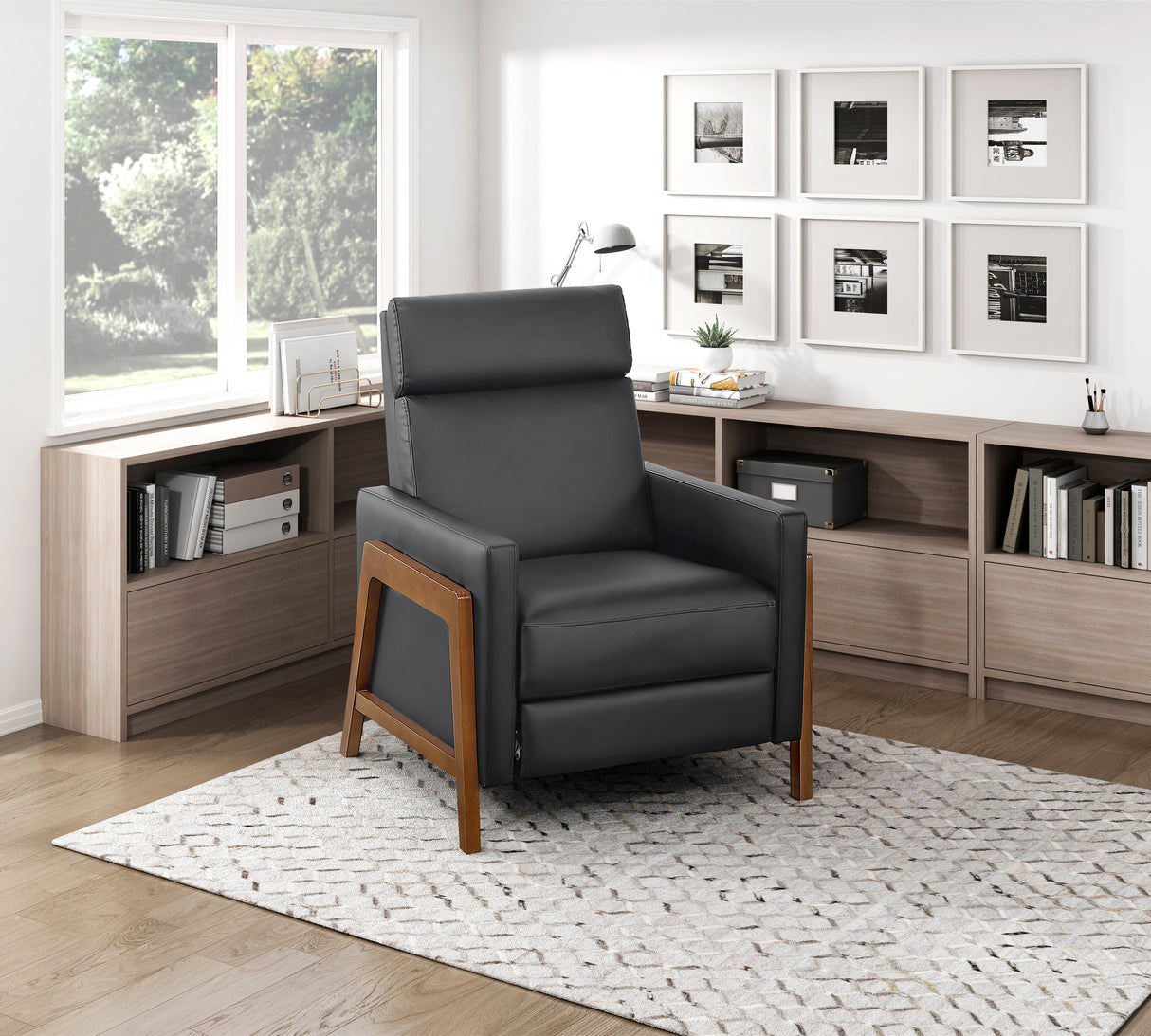 Verve Black Push Back Reclining Chair by Homelegance at Eve Furniture