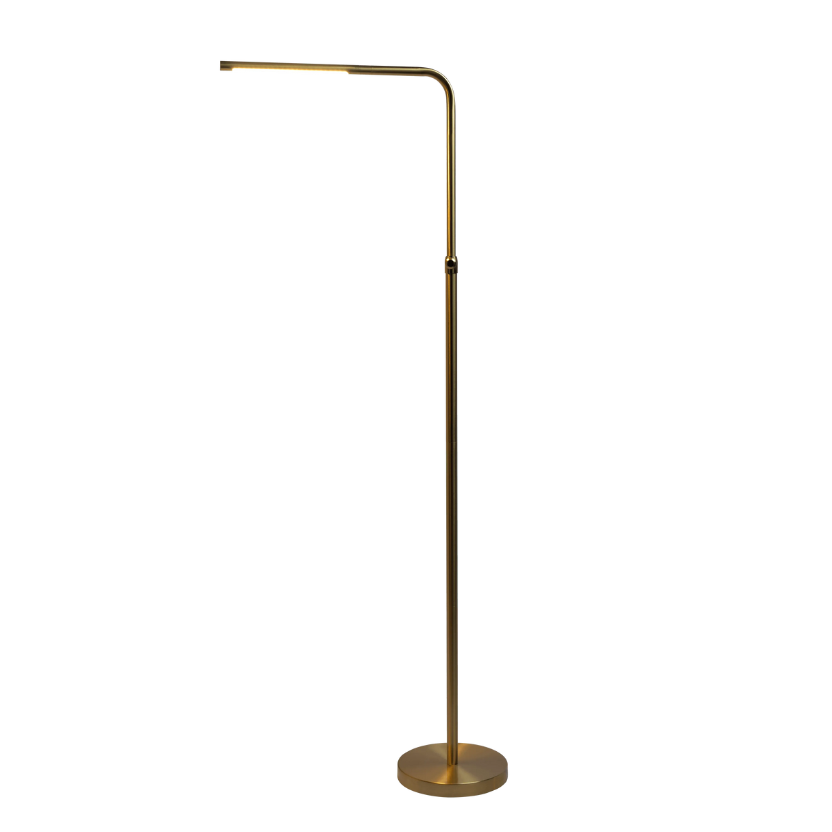 Verve Brassed Gold Floor Lamp with On/Off Switch Adjustable Led Round Base by Ashcroft Furniture at Eve Furniture