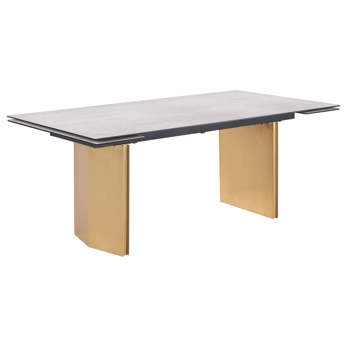 Vesa Beige Glass Top Extendable Dining Table by Coaster at Eve Furniture