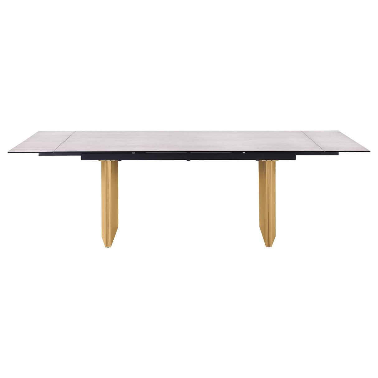 Vesa Beige Glass Top Extendable Dining Table by Coaster at Eve Furniture