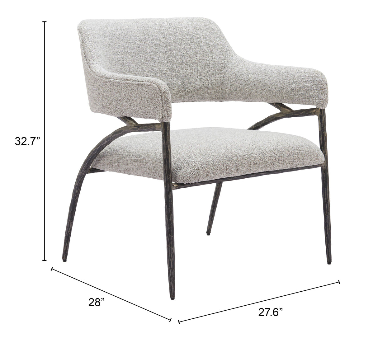 Vesterboro Gray Accent Chair by Zuomod at Eve Furniture