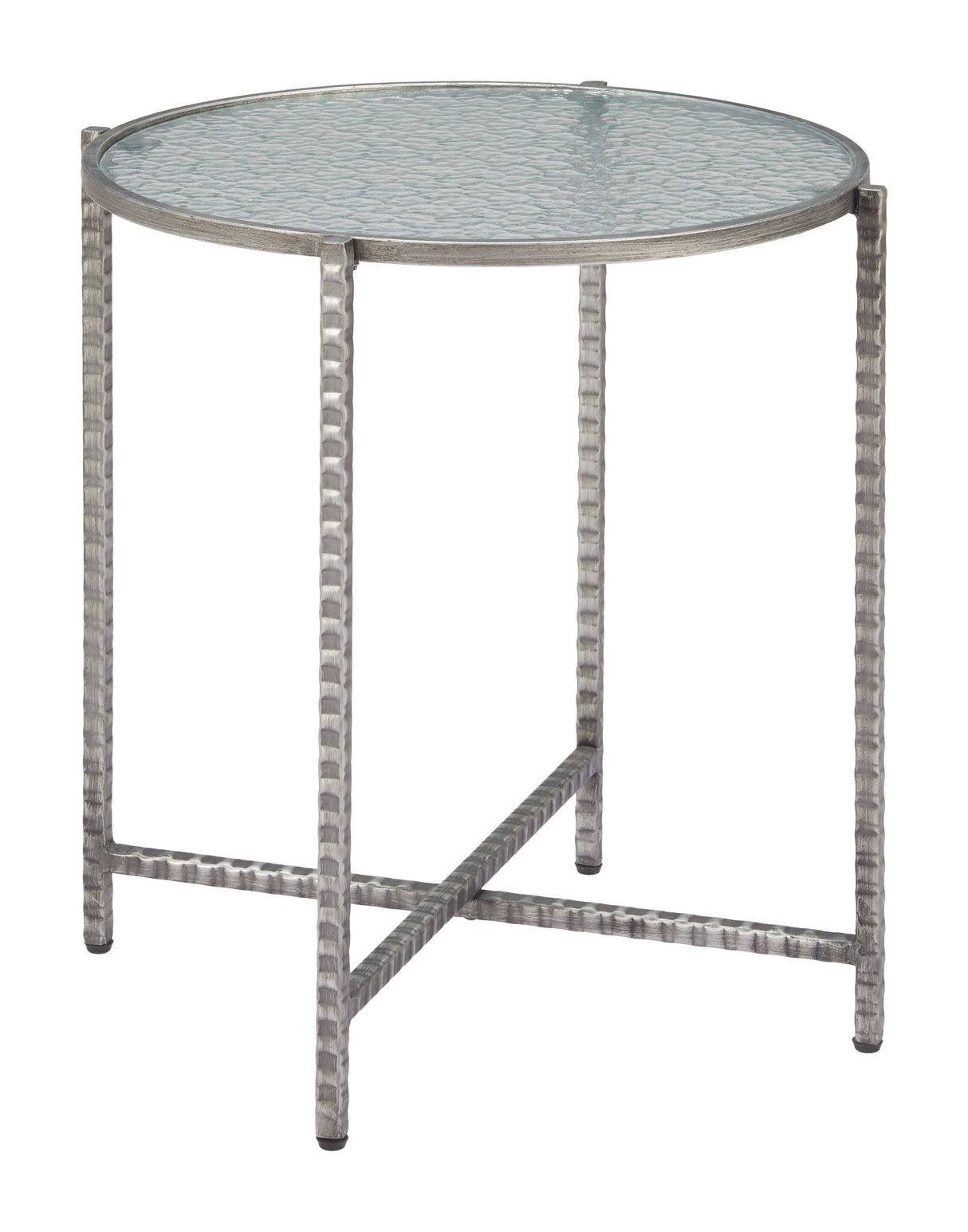 Vetro Silver Side Table by Zuomod at Eve Furniture